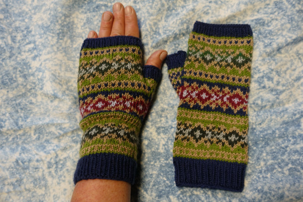 Fingerlose Handschuhe 'Norwegermuster' Armstulpen Handschuhe Handschuhstulpe