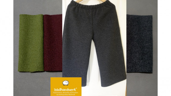 Merino-Culotte Winterhose Walkhose 7/8 Hosenrock weites Bein Hose Rock