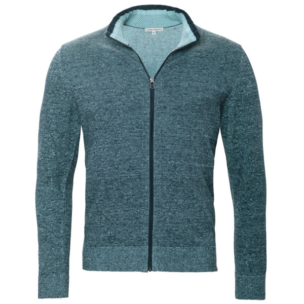 Herren Strickjacke Strick-Jacke Baumwolle Leinen