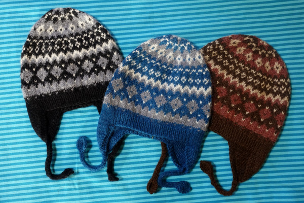 Chullo Inkamütze Beanie Strick-Mütze Alpaca Strickmütze 'Norweger'