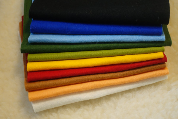 Wollfilz-Bastelfilz Farbsortiment 100% Schurwolle