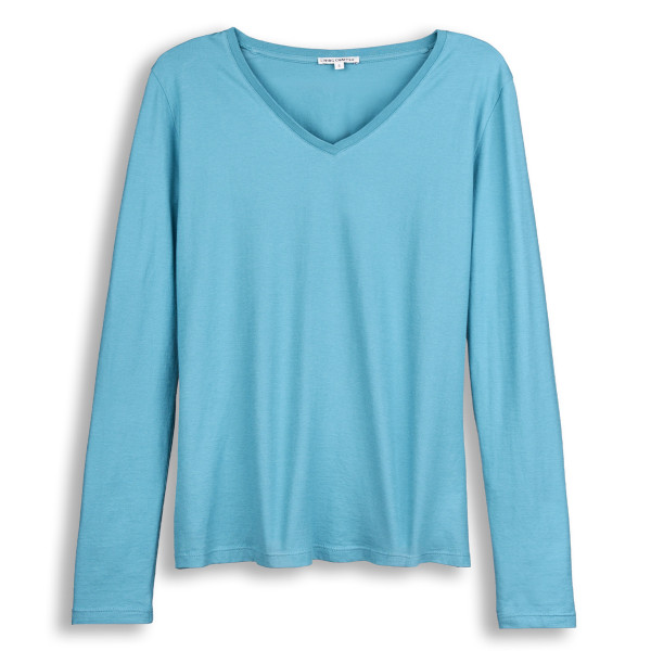Damen Langarm-Shirt mit V-Ausschnitt GOTS Tarana
