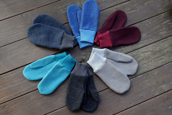 Walkhandschuhe Walk-Handschuhe Fäustel mit Strickbündchen