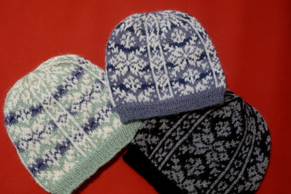 Beanie Strick-Mütze 'Fair Isle' feines Alpaca Norweger Strickmütze