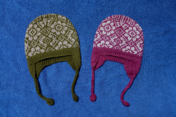 Chullo Inkamütze Beanie Strick-Mütze Alpaca Strickmütze 'Irish flowers'