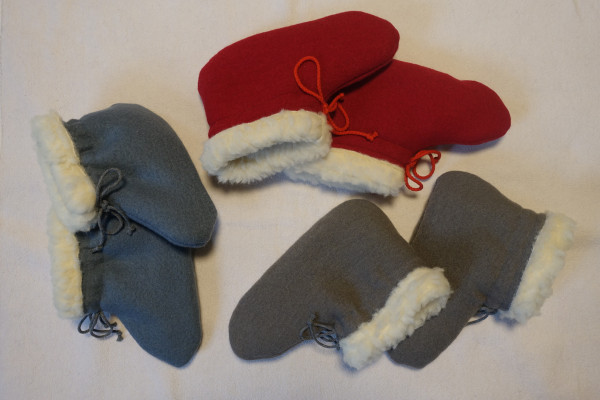 Bettschuhe Walk mit Wollflor gefüttert Sofaschuhe Fellschuhe