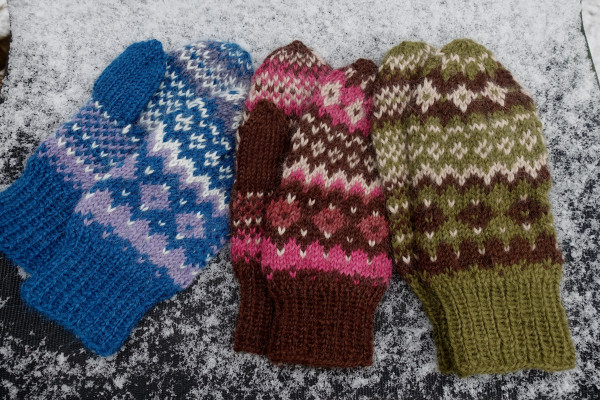 Strick-Handschuhe Alpaca Strickhandschuhe Fäustel 'Norweger' handgestrickt Geschenk Stranded