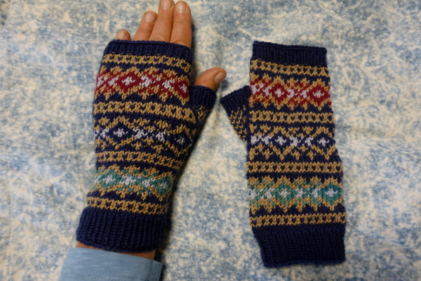 Fingerlose Handschuhe 'Norwegermuster' Armstulpen Handschuhe Handschuhstulpe